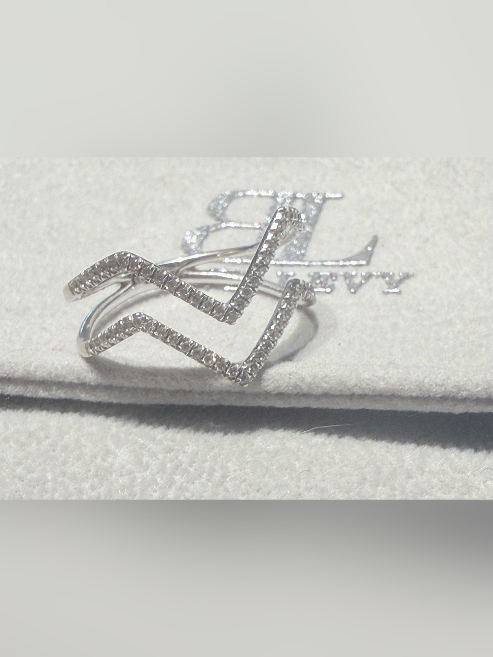 Authentic Bony Levy 18K Diamond Chevron Cocktail Ring